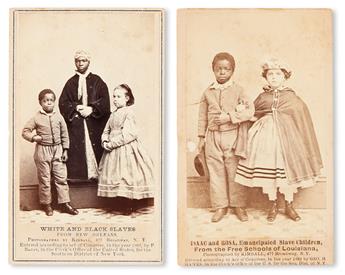 (SLAVERY AND ABOLITION--PHOTOGRAPHY.) FREEDMEN’S BUREAU. Isaac and Rosa, Emancipated Slave Children * White and Black Slaves.